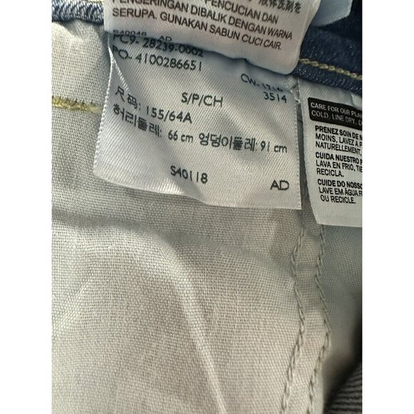 Levis Denim Jean Overall Pants Womens Sz Small Pockets Blue Medium Rinse - Picture 9 of 11